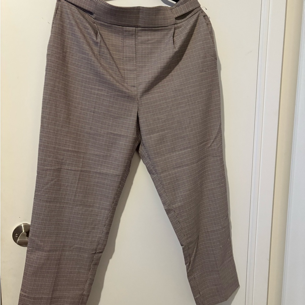 DKNY Brown Glen Plaid Straight-Leg Dress Pants
